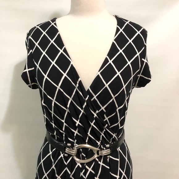 Express dress black white sz S GUC hi-lo hem - Picture 7 of 16
